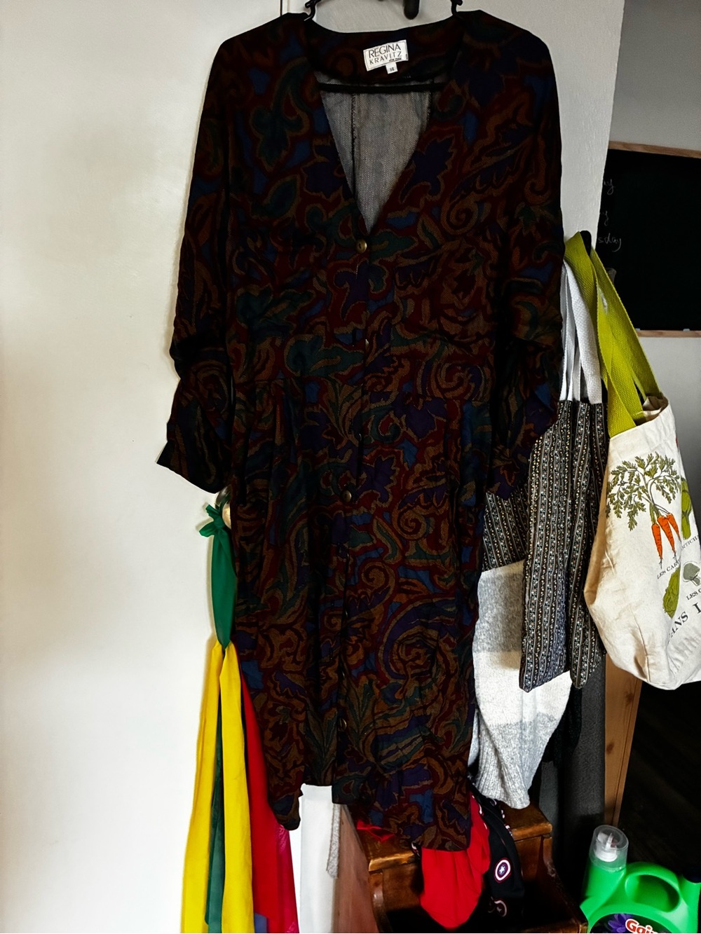 V-Neck Paisley Maxi Dress in Multicolor